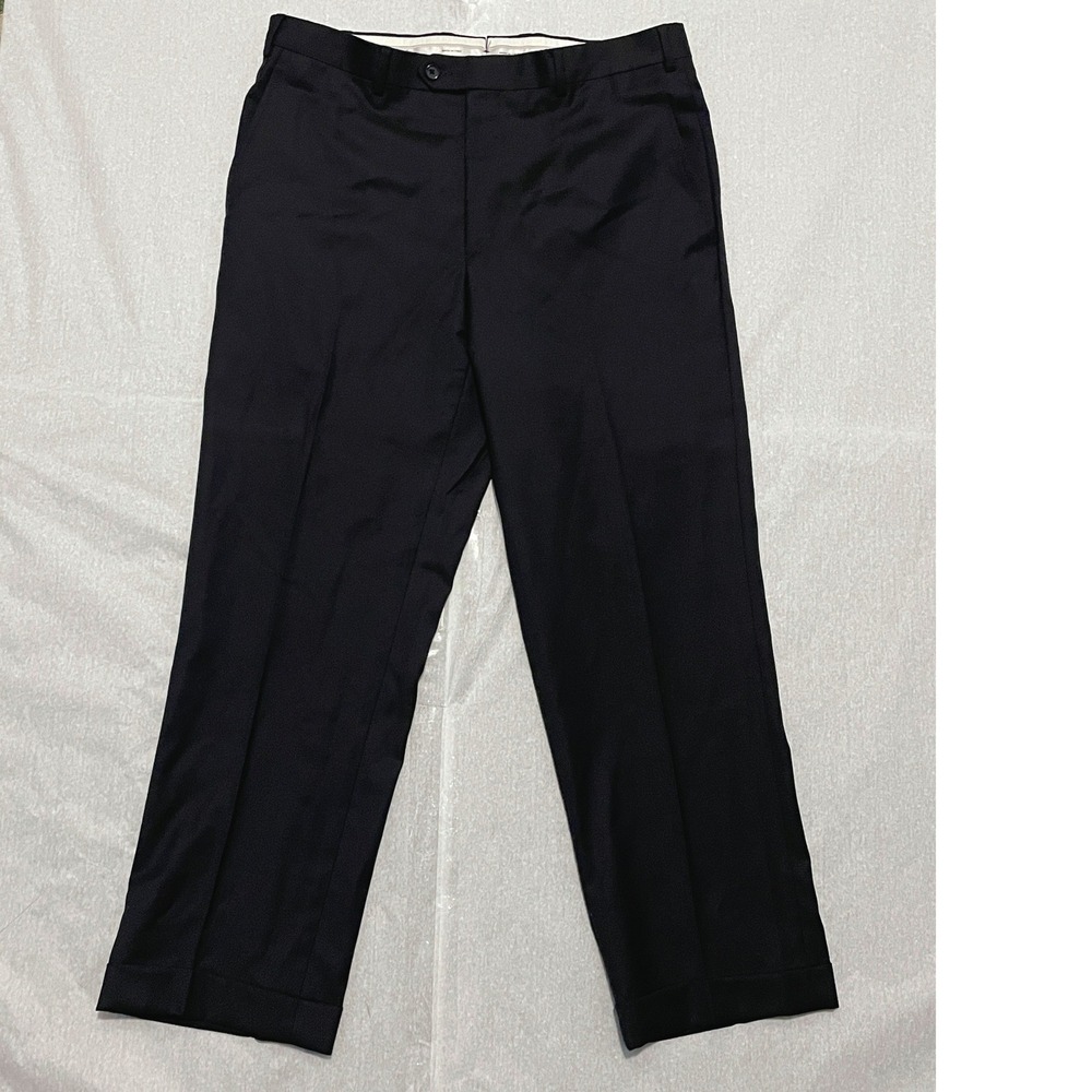 Santorelli Romeo Wool Navy Blue Mens Trouser Dress Pants 36